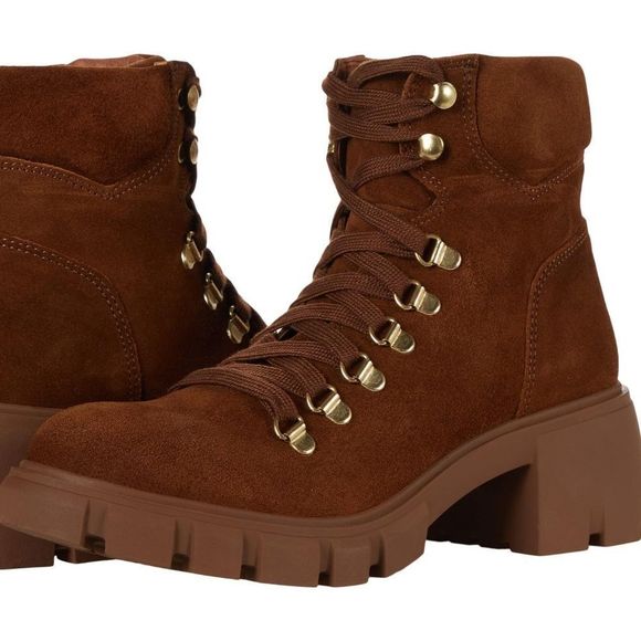 NWT Steve Madden Suede Chunky Heel Booties 10 - Picture 1 of 8